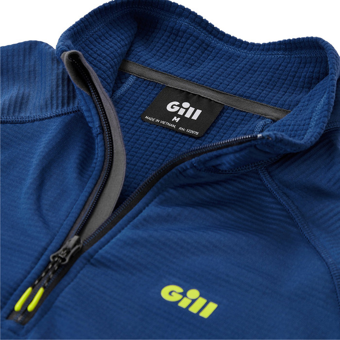 2024 Gill Hombres OS Camiseta Trmica Con Cremallera 1081 - Atlantic Blue